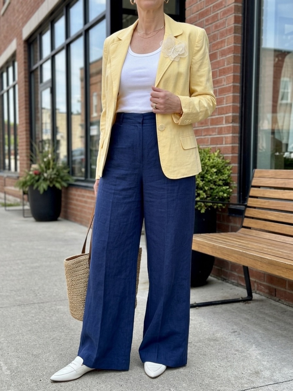 Pierre Cardin Butter Yellow Linen Blend Butterfly Blazer Vintage Jacket 6